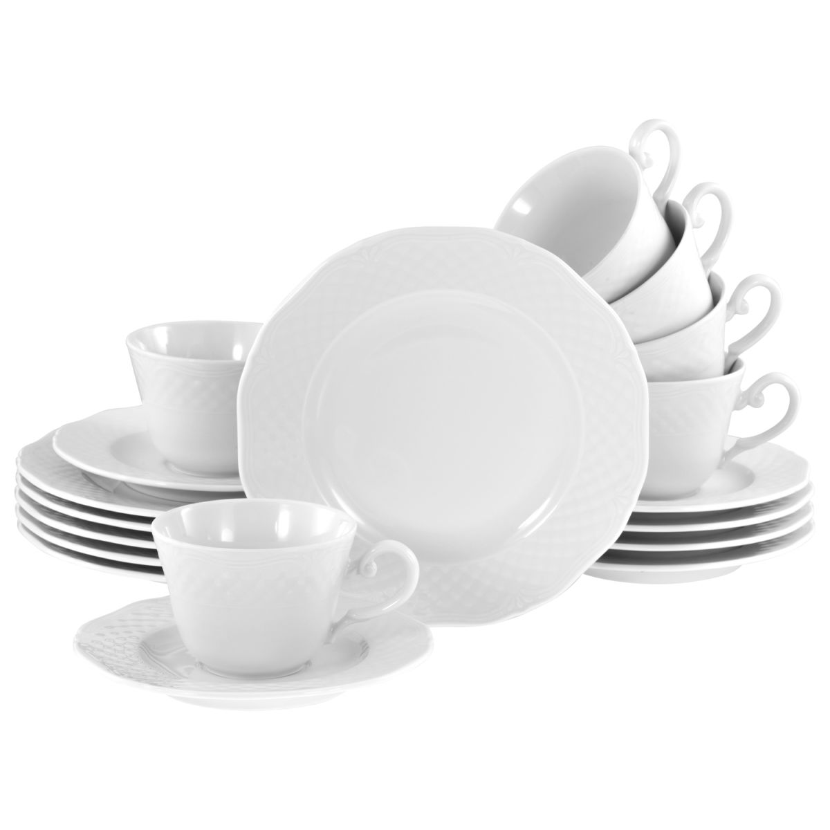 CreaTable Arianne Weiss - Kaffeeservice 18-tlg; weiß