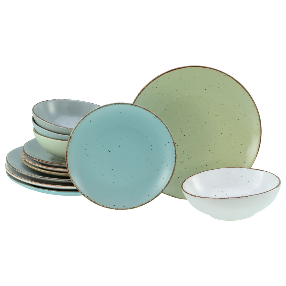 CreaTable FASHION Bunt - Tellerset 12-tlg; mehrfarbig