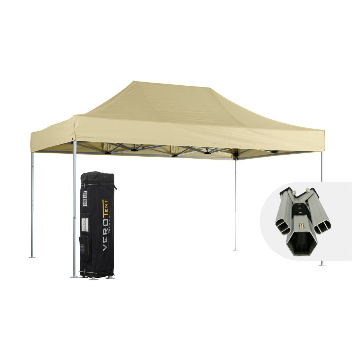 VeroTENT VeroTENT Faltpavillon 3x4,5m Luxea mit Dach ; 300x450x330 cm (LxBxH); beige