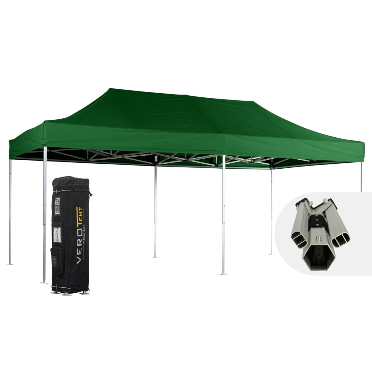 VeroTENT VeroTENT Faltpavillon 4x8m Luxea mit Dach ; 400x800x400 cm (LxBxH); grün