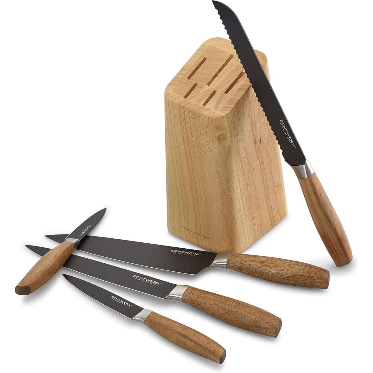 ECHTWERK Küchenmesser Set BLACK EDITION 6-tlg; 11 cm (L); schwarz