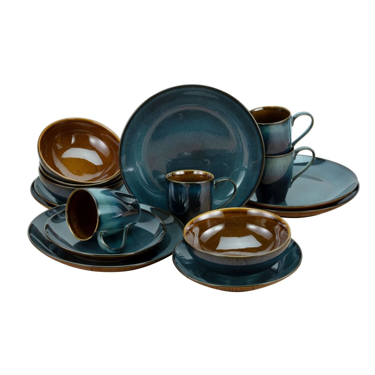 CreaTable Mallorca blau - Kombiservice 16-tlg; blau