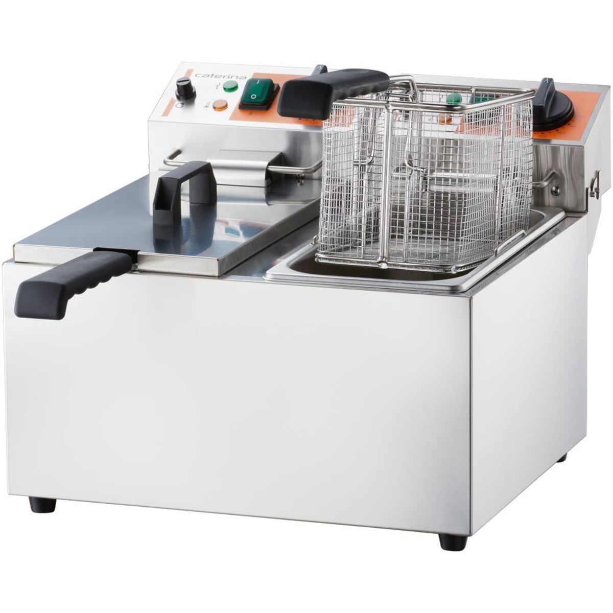 Caterina Doppel-Fritteuse CATERINA mit Kaltzone, Edelstahl, Elektro; 16 l, 58.5x43x26.5 cm (BxTxH); silber