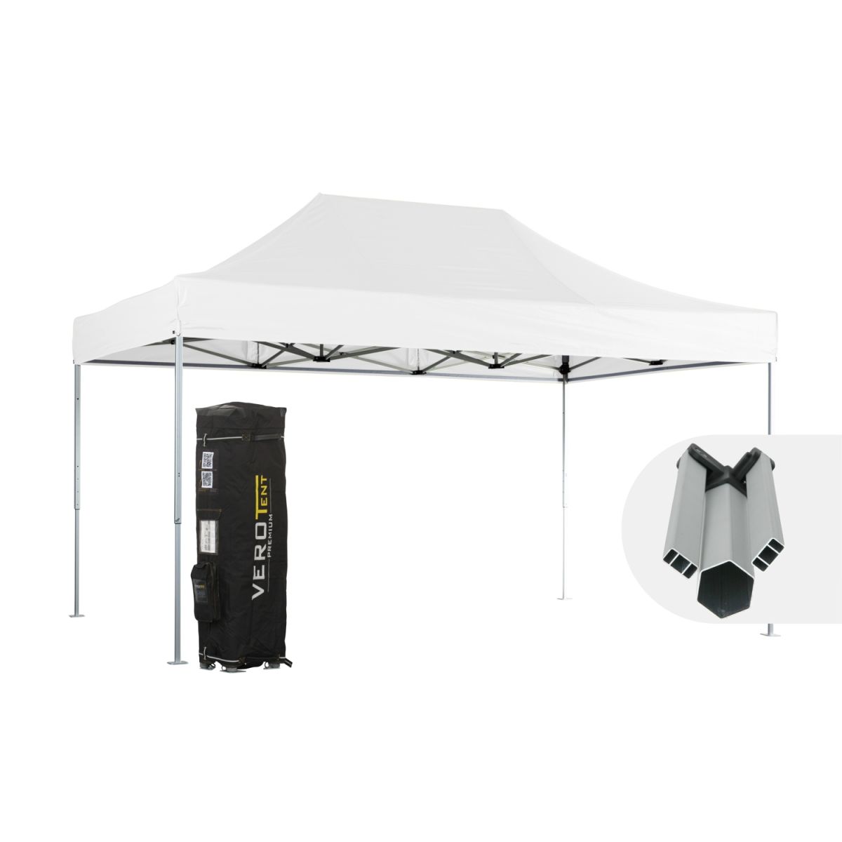 VeroTENT VeroTENT Faltpavillon 3x4,5m Starter mit Dach ; 300x450x330 cm (LxBxH); weiß