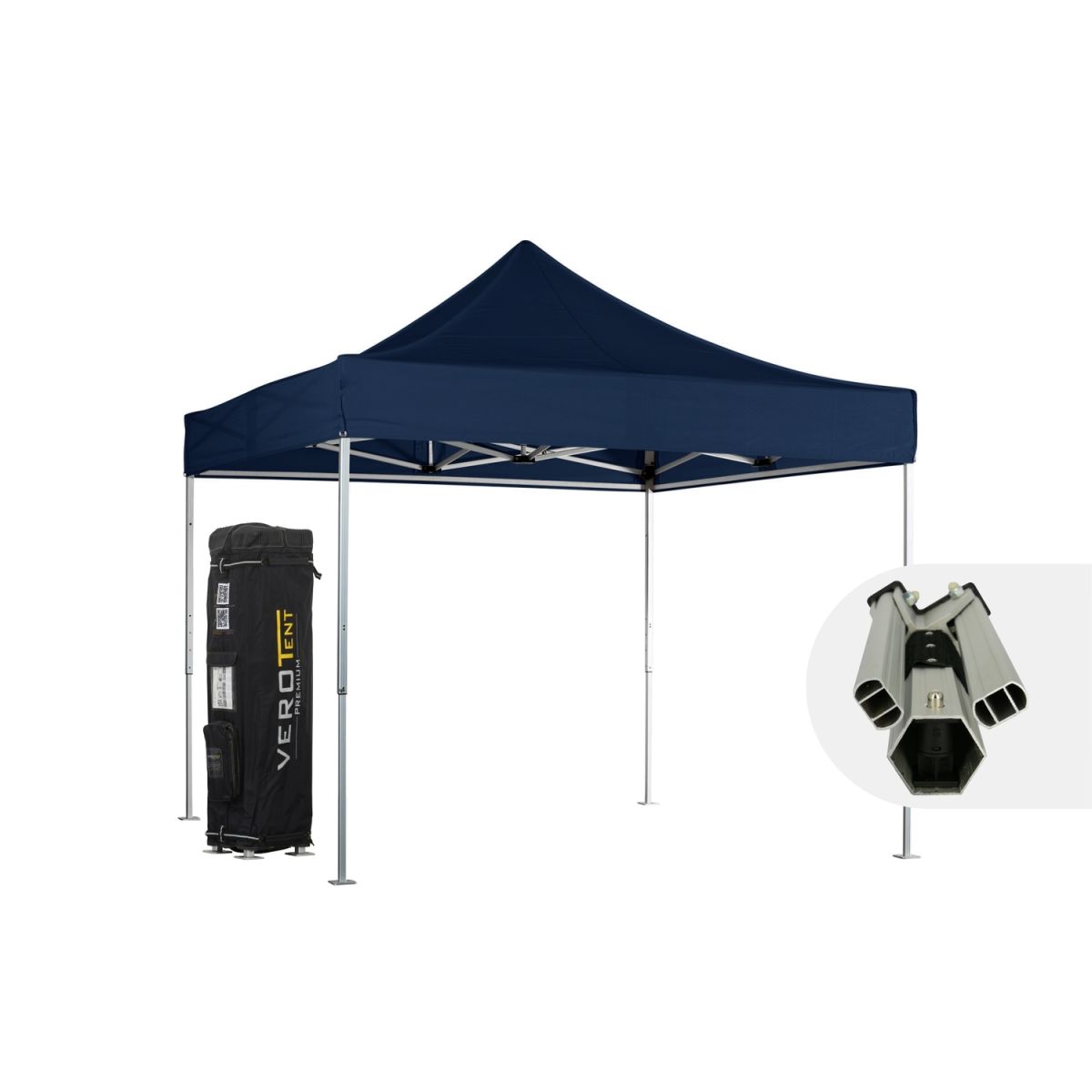 VeroTENT VeroTENT Faltpavillon 3x3m Luxea mit Dach ; 300x300x330 cm (LxBxH); navy