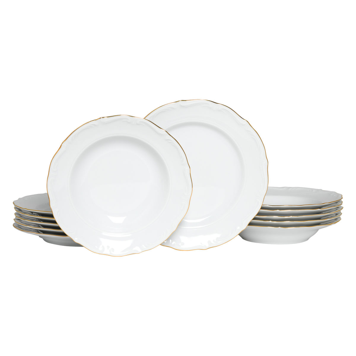 CreaTable Maria Theresia - Tafelservice 12-tlg; weiß/gold