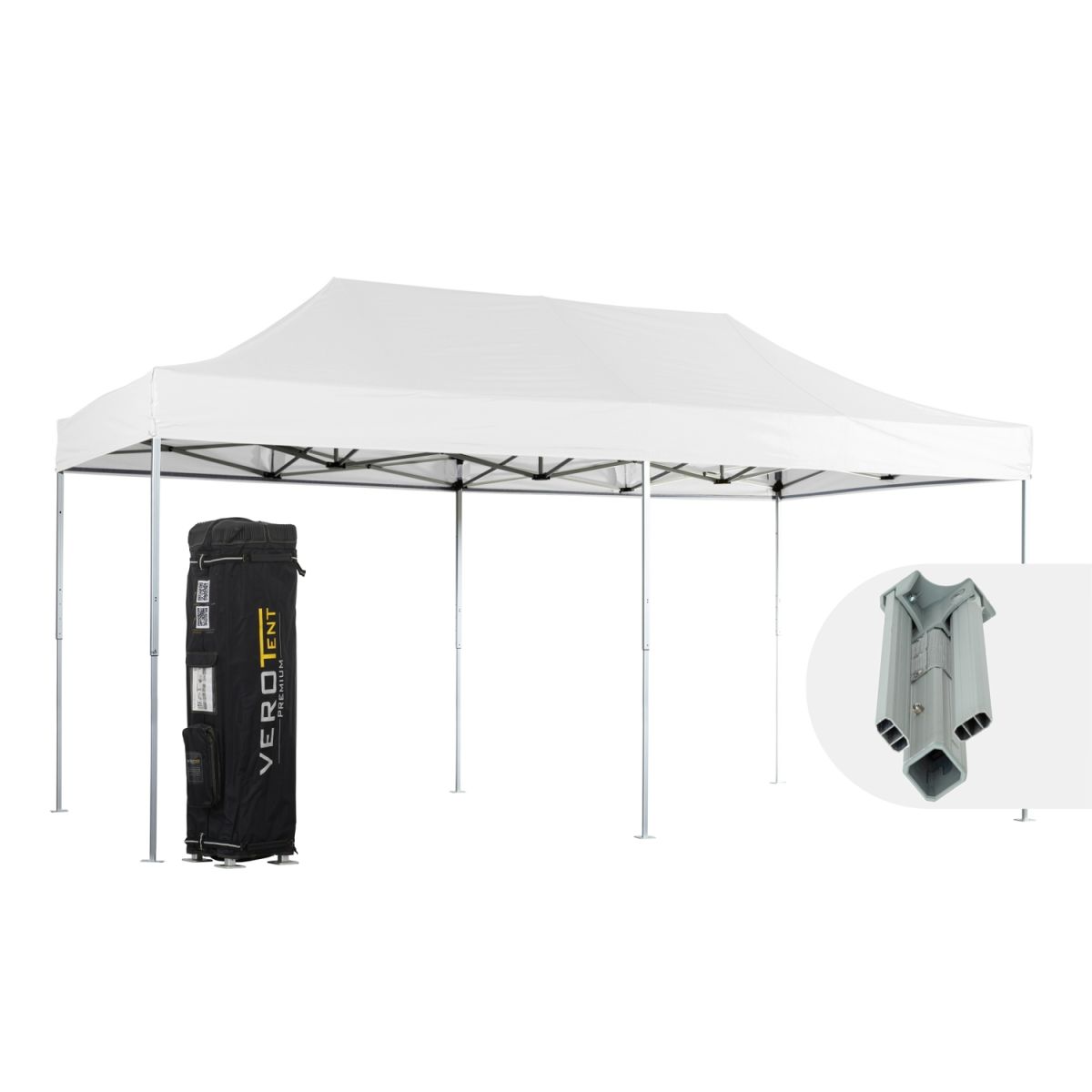 VeroTENT VeroTENT Faltpavillon 3x6m Classic mit Dach ; 300x600x330 cm (LxBxH); weiß
