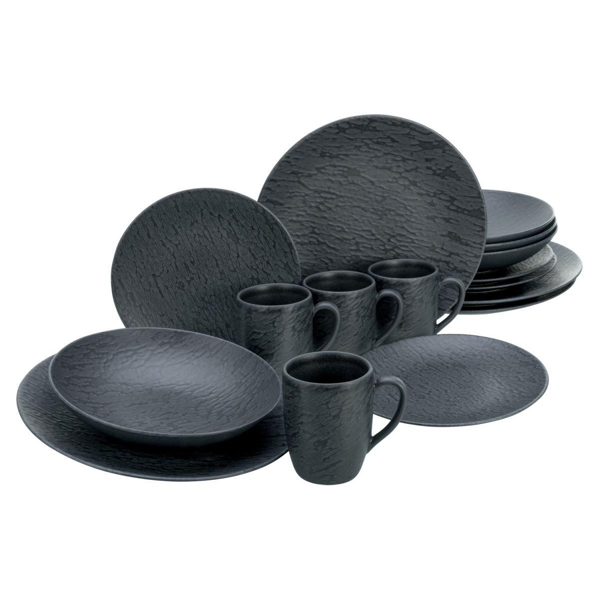 CreaTable Schiefer - Kombiservice 16-tlg; schwarz