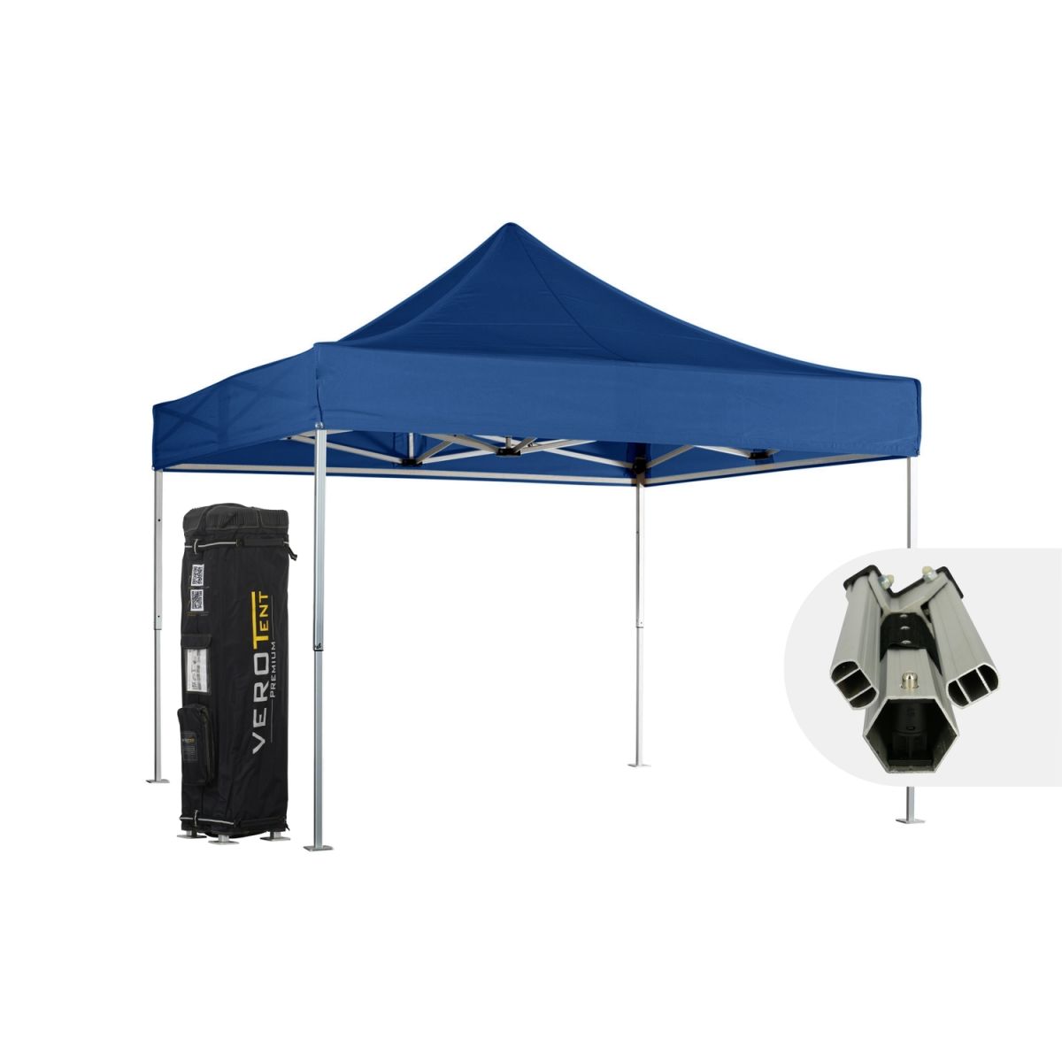 VeroTENT VeroTENT Faltpavillon 4x4m Luxea mit Dach ; 400x400x400 cm (LxBxH); blau