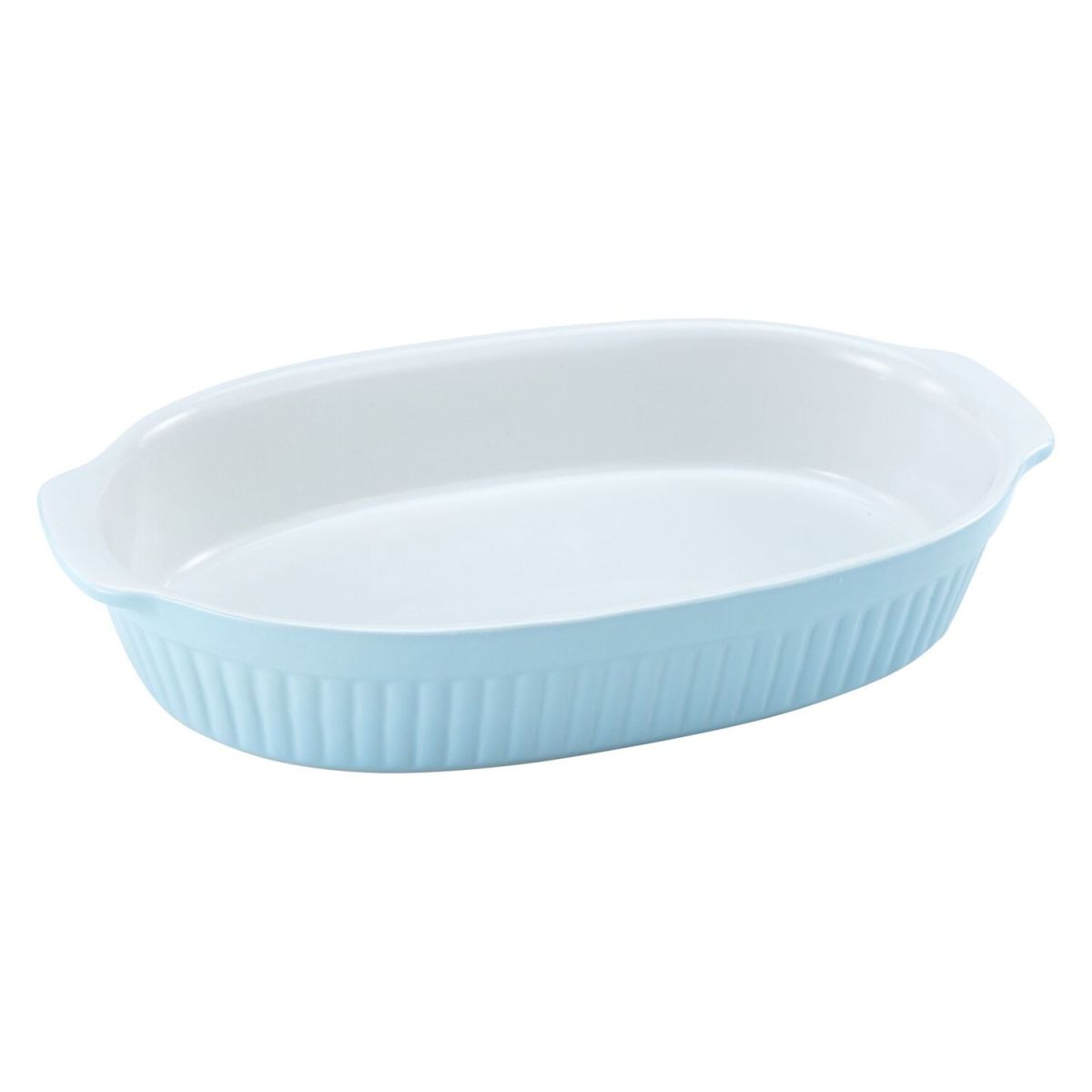 CreaTable Pastell Kitchen - Auflaufform oval; 2500 ml, 33.5x18x6 cm (LxBxH); blau; rechteckig