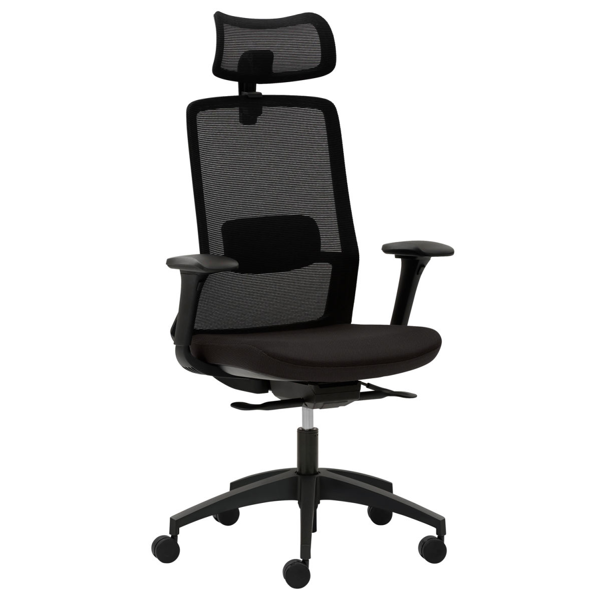 Mayer Sitzmöbel Drehstuhl mit Kopfstütze Drehstuhl 2481; 69x125x67 cm (BxHxT); Sitz schwarz, Gestell schwarz