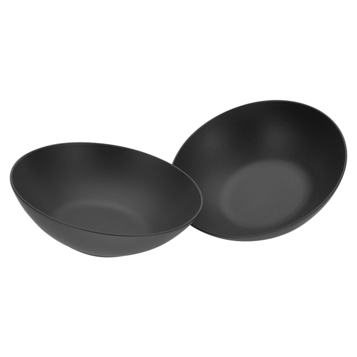CreaTable Soft Touch Black - Salatset 2-tlg; 1500 ml, 24x7 cm (ØxH); schwarz; 2 Stück / Pack
