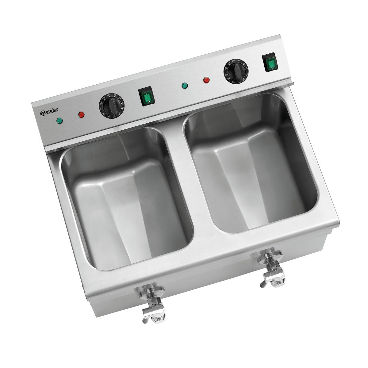 Bartscher Induktions-Fritteuse 2x8L Plus; 58x59x42.5 cm (BxTxH); silber
