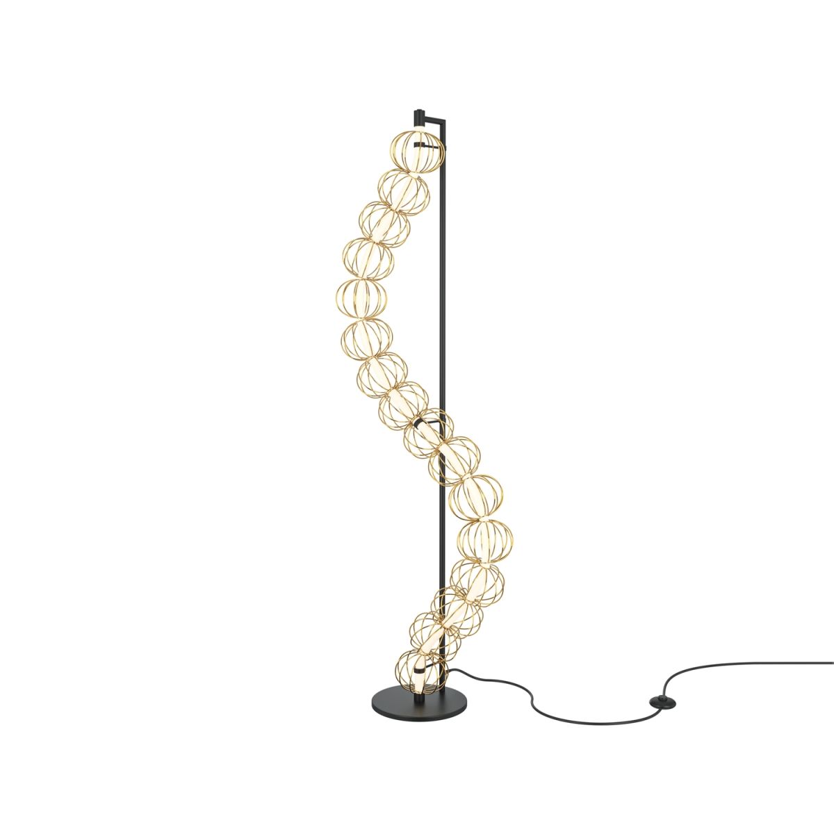 Maytoni Maytoni Stehleuchte Golden Cage Gold, aus Metall, LED, 3000lm, 3000K; 56.9x56.9x154.7 cm (LxBxH); gold; Gestell gold