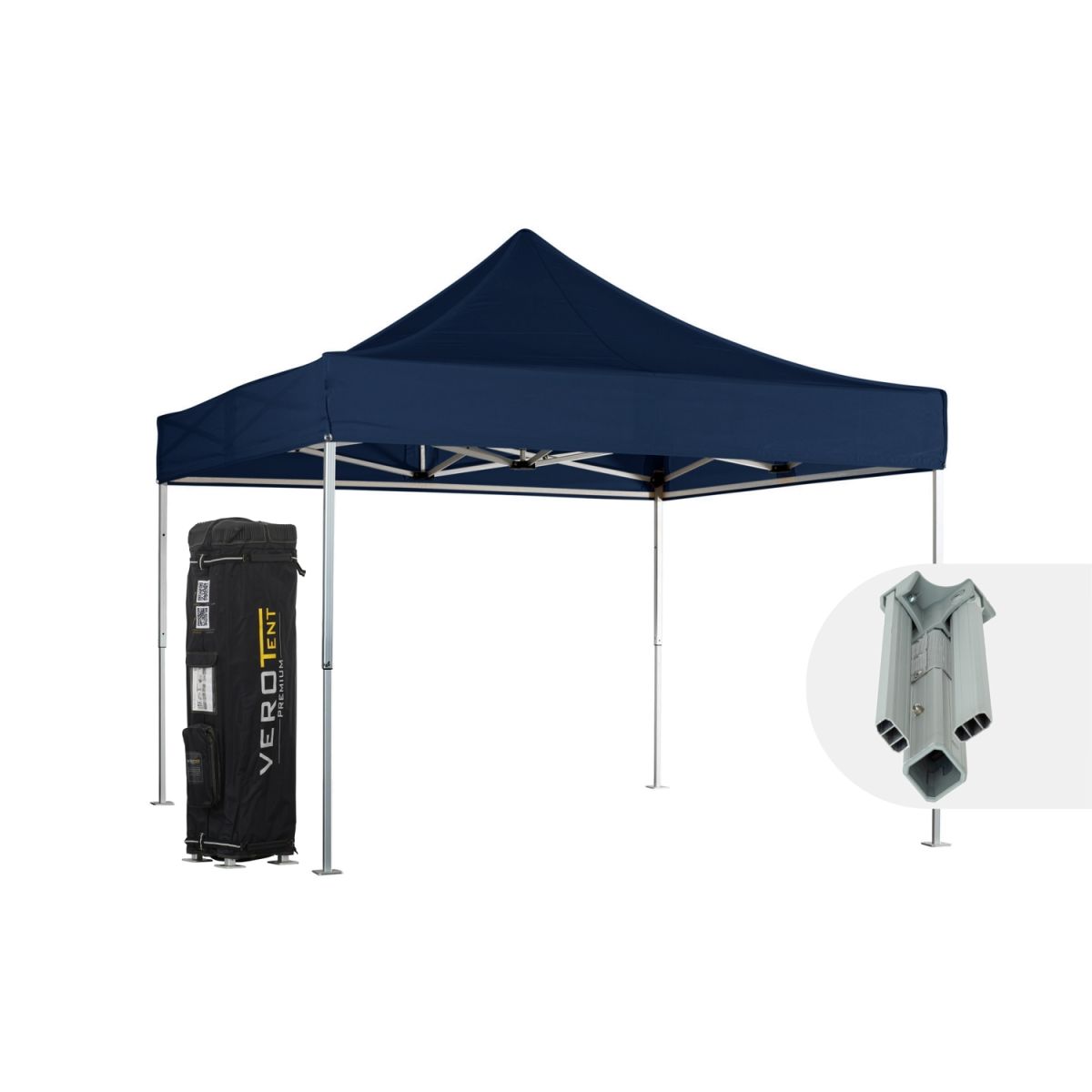 VeroTENT VeroTENT Faltpavillon 4x4m Classic mit Dach ; 400x400x400 cm (LxBxH); navy