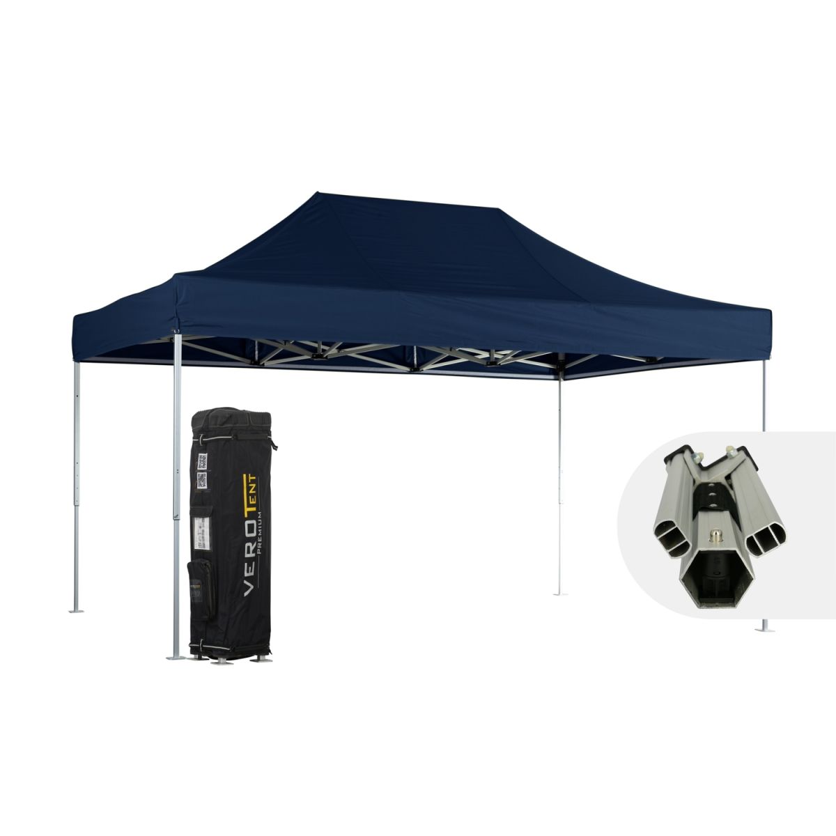VeroTENT VeroTENT Faltpavillon 3x4,5m Luxea mit Dach ; 300x450x330 cm (LxBxH); navy