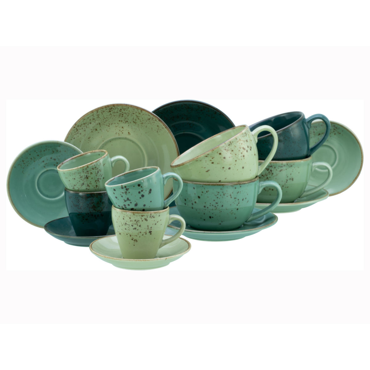 CreaTable Nature Collection - Tassen-Set 16-tlg; grün