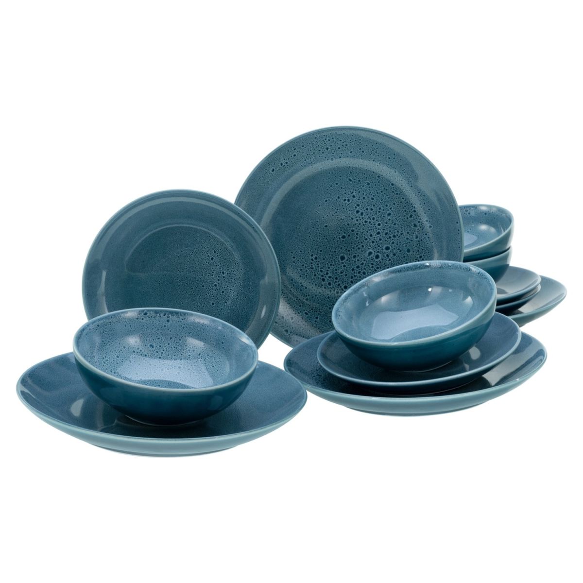 CreaTable Reactive Nordic - Tellerset 12-tlg; blau