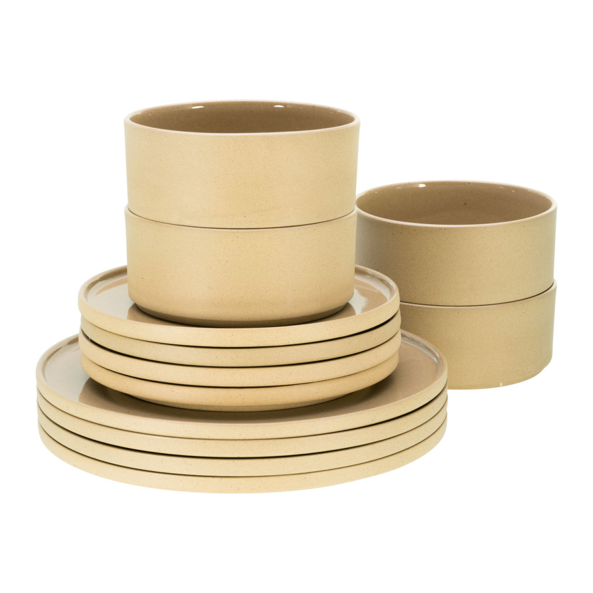 CreaTable Futuro - Tellerset 12-tlg; sand