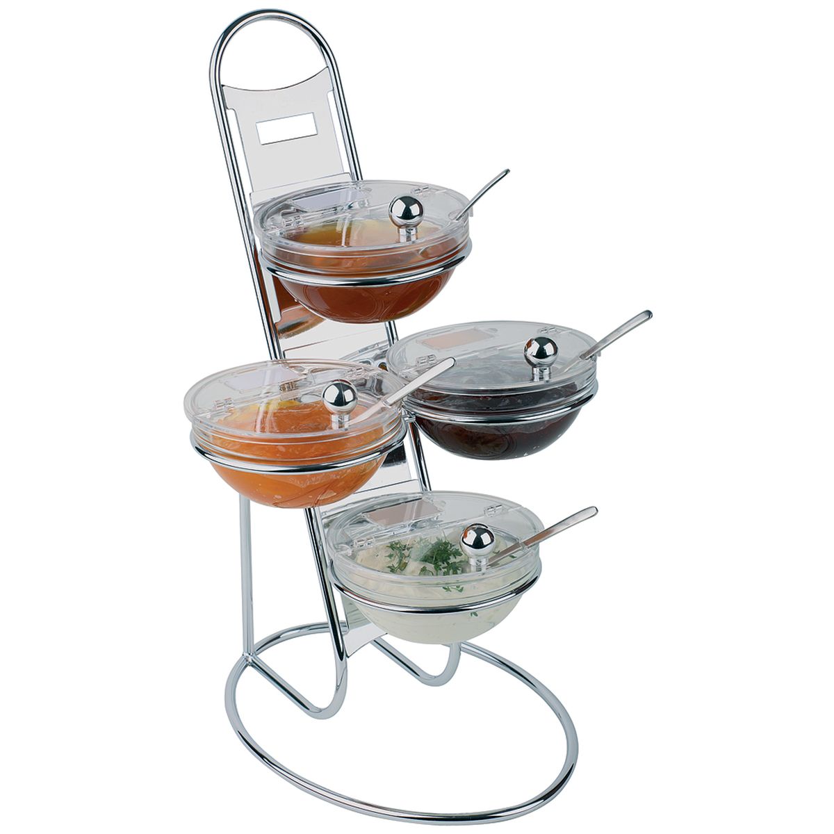 APS Büfett-Leiter, 3-stufig ca. Ø 30 cm, Höhe 48 cm; 30x30x48 cm (BxØxH); transparent/edelstahl; rund