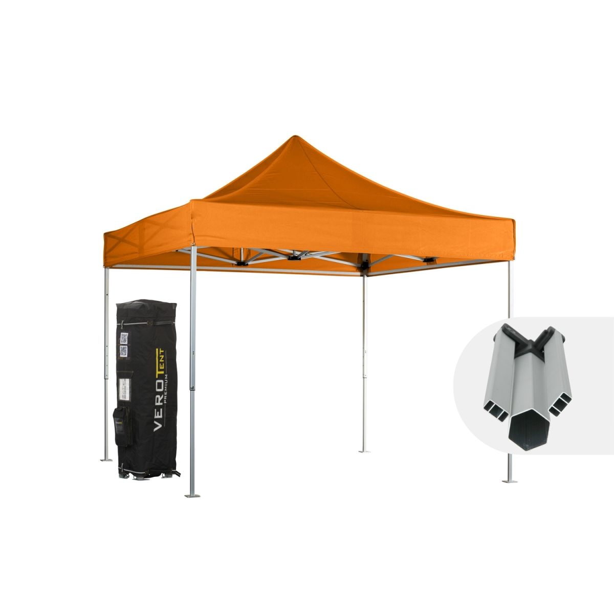 VeroTENT VeroTENT Faltpavillon 3x3m Starter mit Dach ; 300x300x330 cm (LxBxH); orange