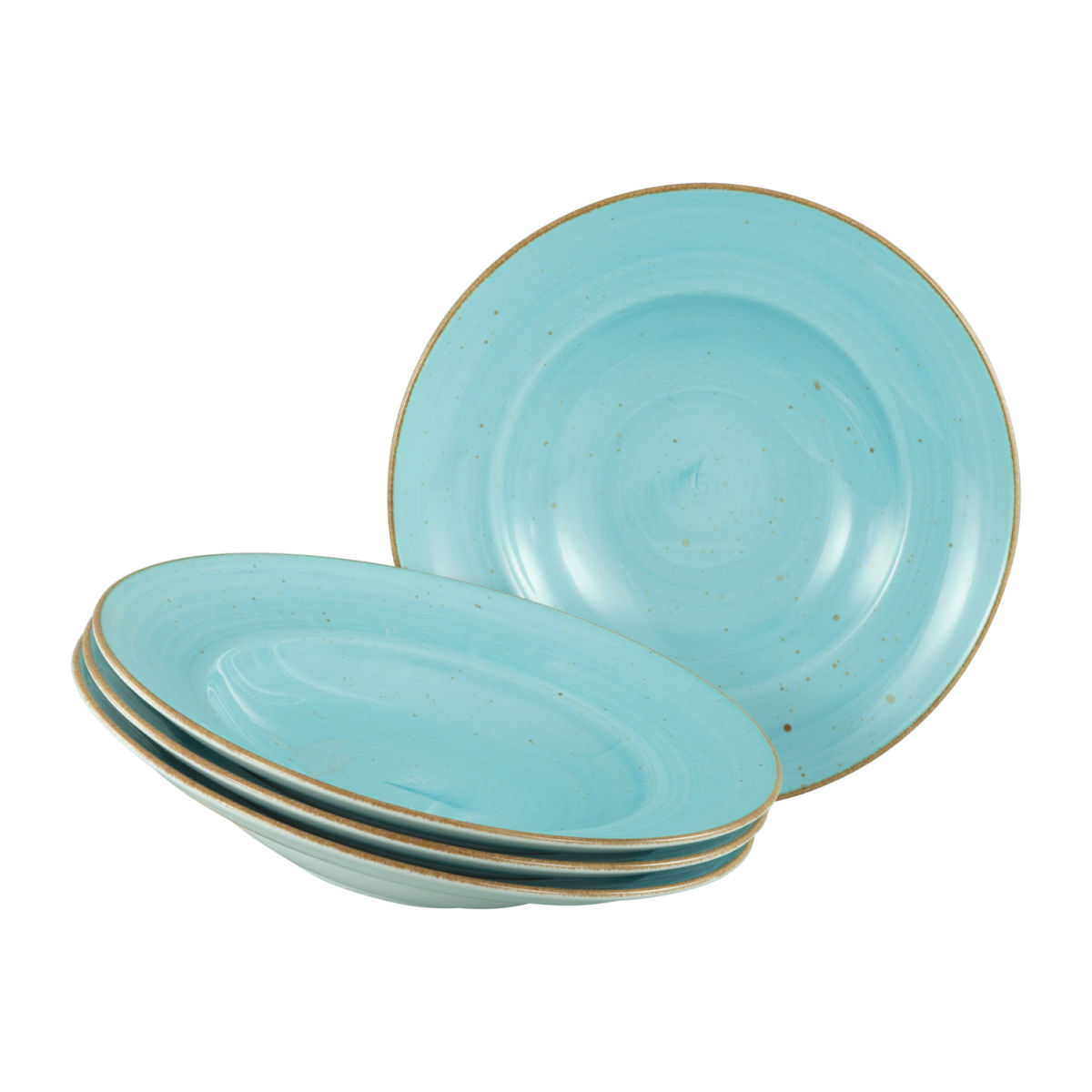 CreaTable Vintage Nature - Pastateller 4-tlg; 400 ml, 27x27x27x5 cm (LxBxØxH); blau; rund; 4 Stück / Pack