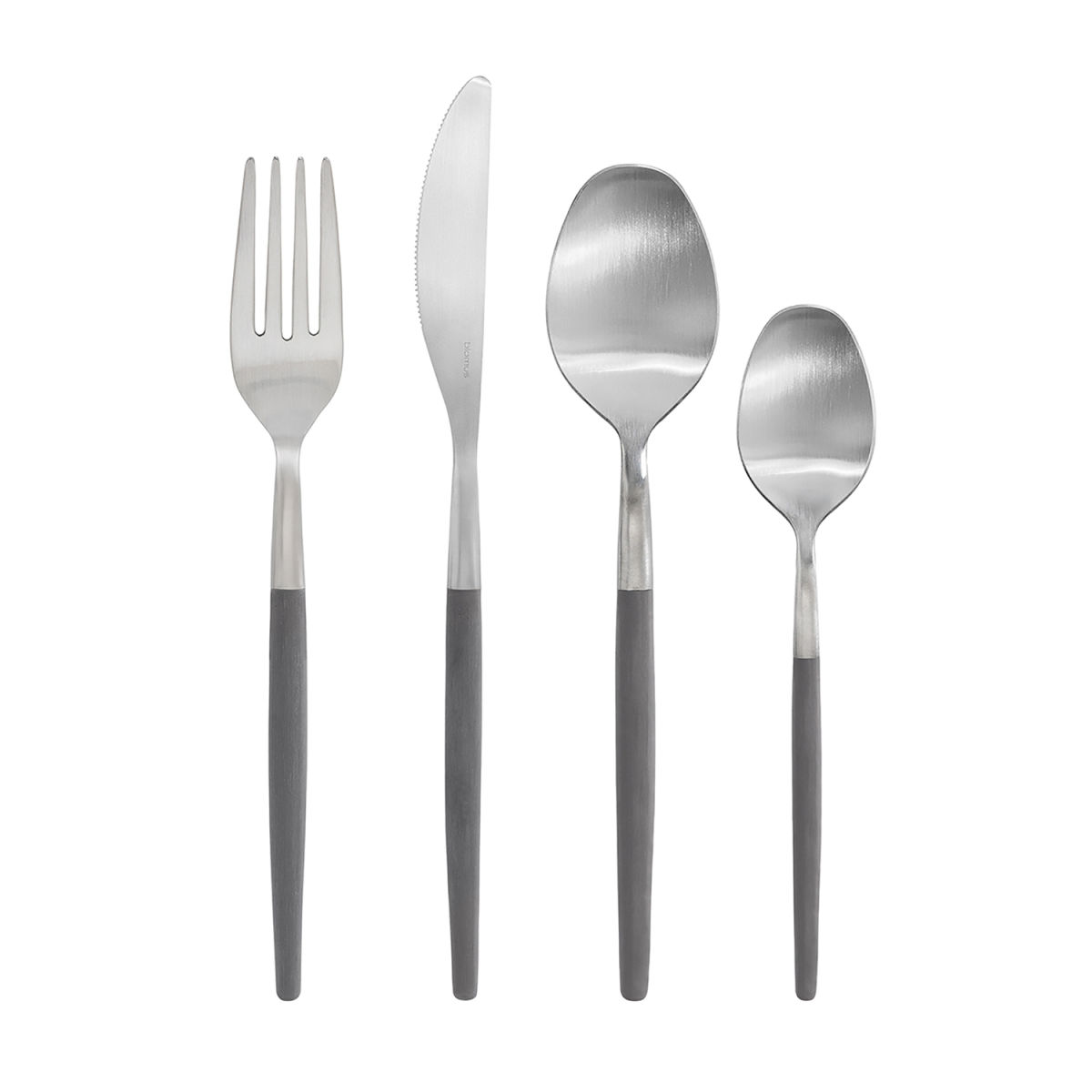 blomus Besteck-Set -MAXIME- 16-tlg.; 20 cm (L); silber, Griff grau; 1 Set(s) / Pack