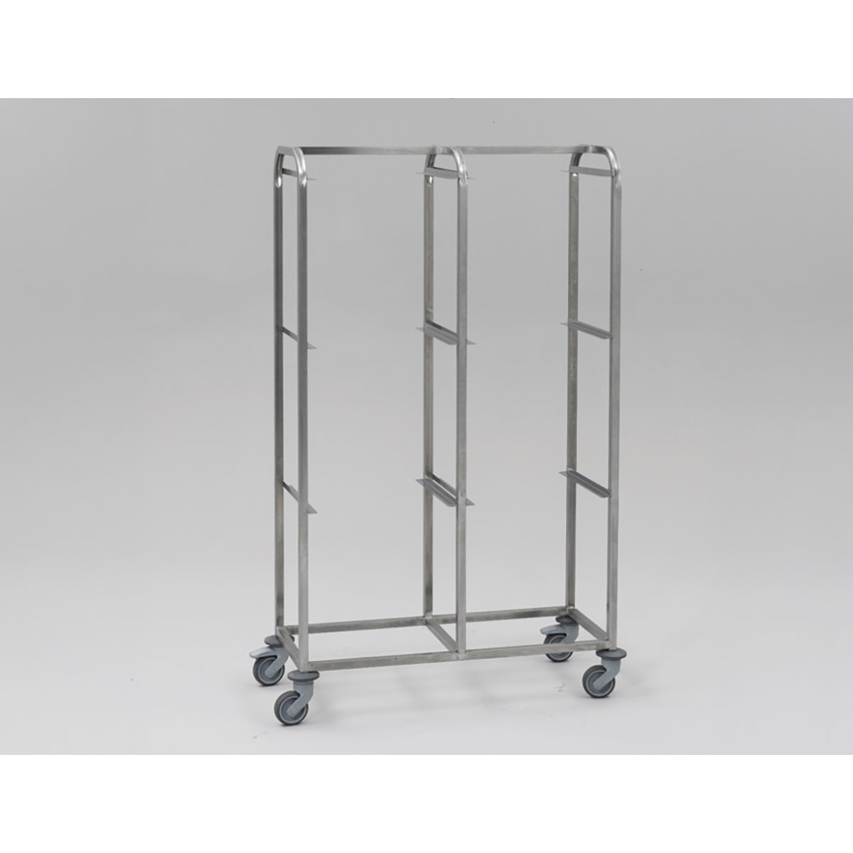 Scaritech Doppelte Edelstahl-Leiter für 40-l-Behälter nebeneinander; grau