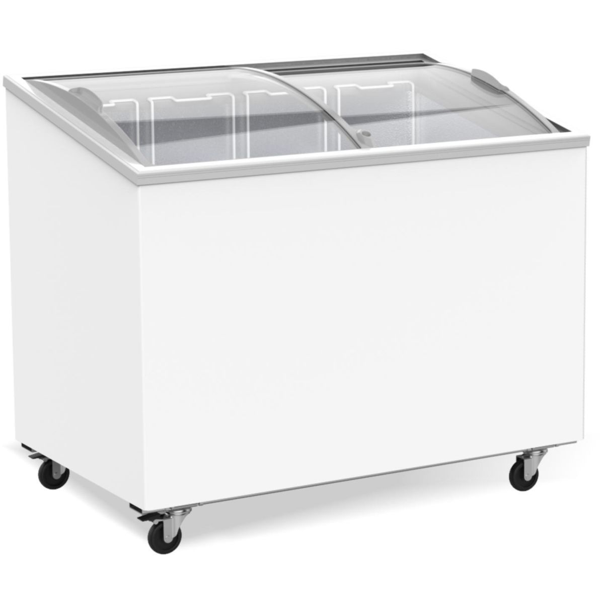 A&S Polarny Tiefkühltruhe mit Glasschiebedeckeln 297 Liter 4 Körbe; 210000 ml, 103.4x87.9 cm (BxH); weiß