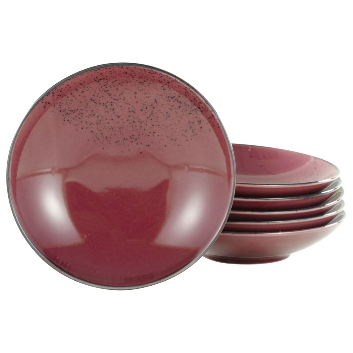 CreaTable Nature Collection - Suppenteller 6-tlg; 450 ml, 22x5 cm (ØxH); rot; rund; 6 Stück / Pack