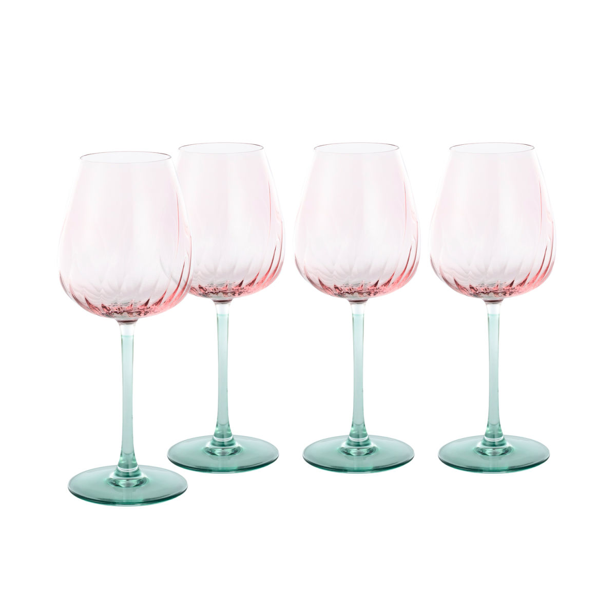 CreaTable Swirly Spring - Weinglas 4-tlg; 470 ml, 9x9x9x23 cm (LxBxØxH); mehrfarbig; 4 Stück / Pack