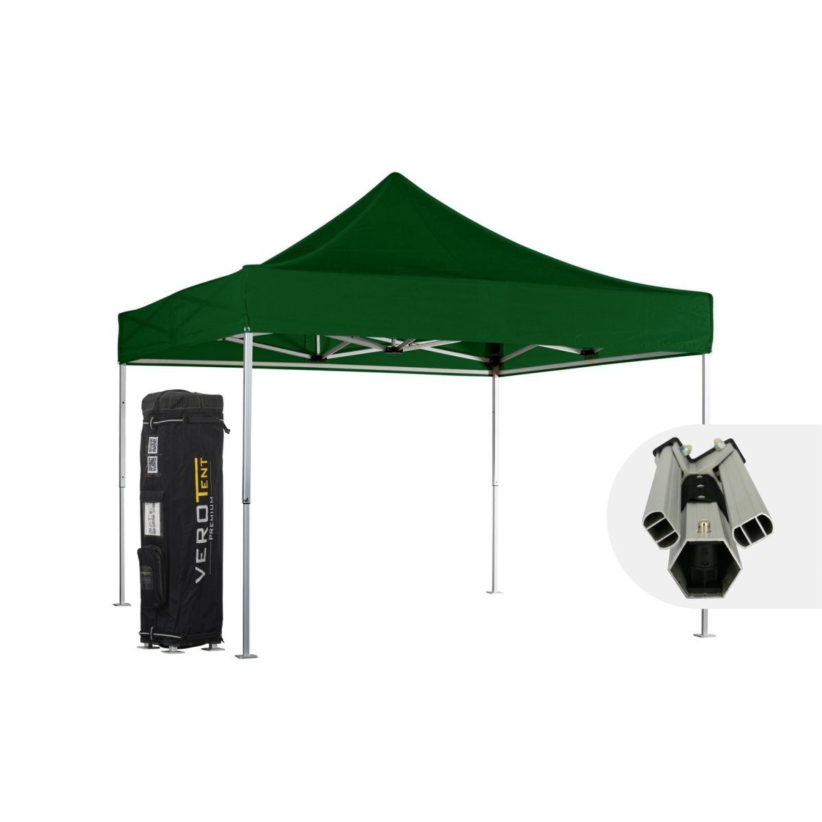 VeroTENT VeroTENT Faltpavillon 4x4m Luxea mit Dach ; 400x400x400 cm (LxBxH); grün