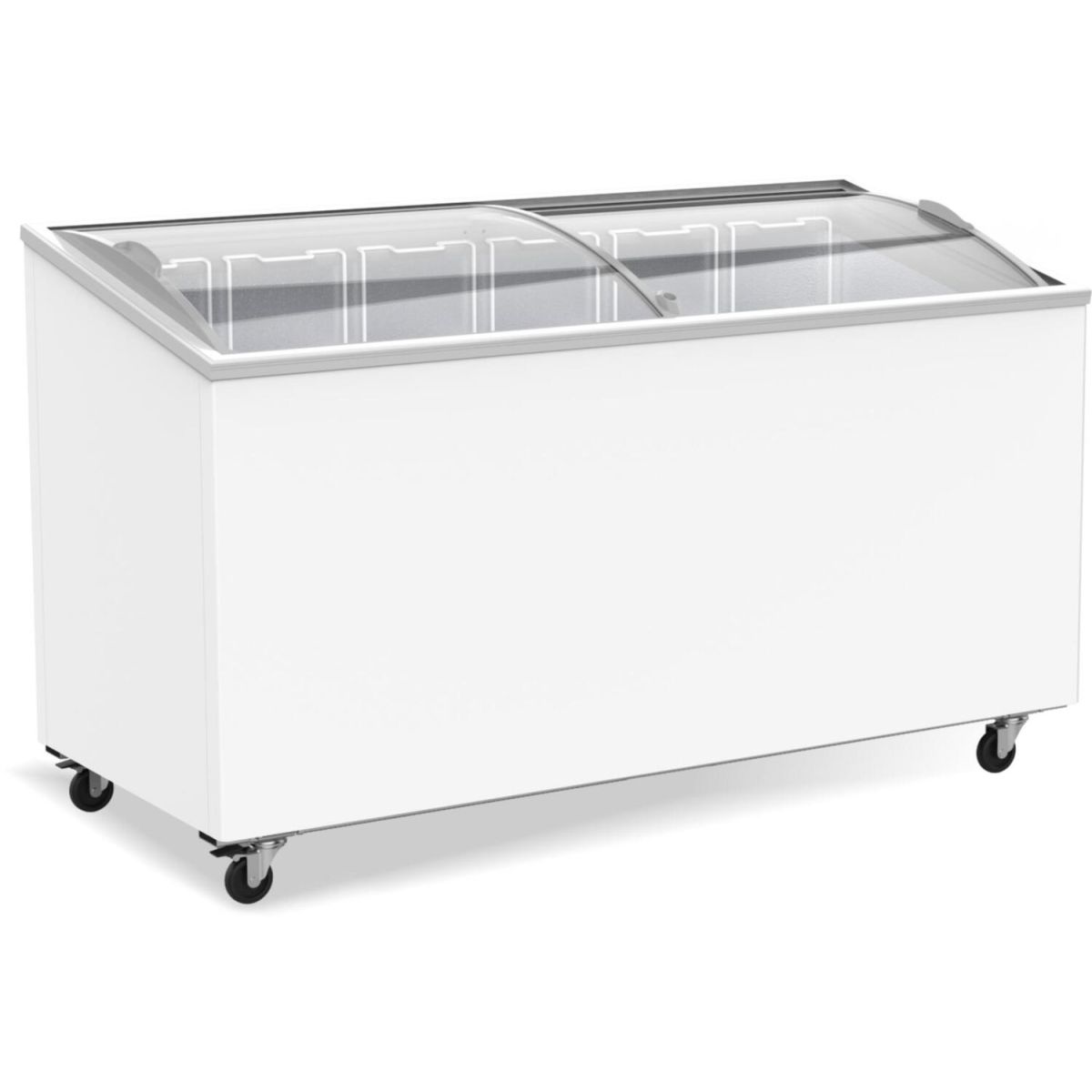 A&S Polarny Tiefkühltruhe mit Glasschiebedeckeln 461 Liter 6 Körbe; 330000 ml, 149.4x90.4 cm (BxH); weiß