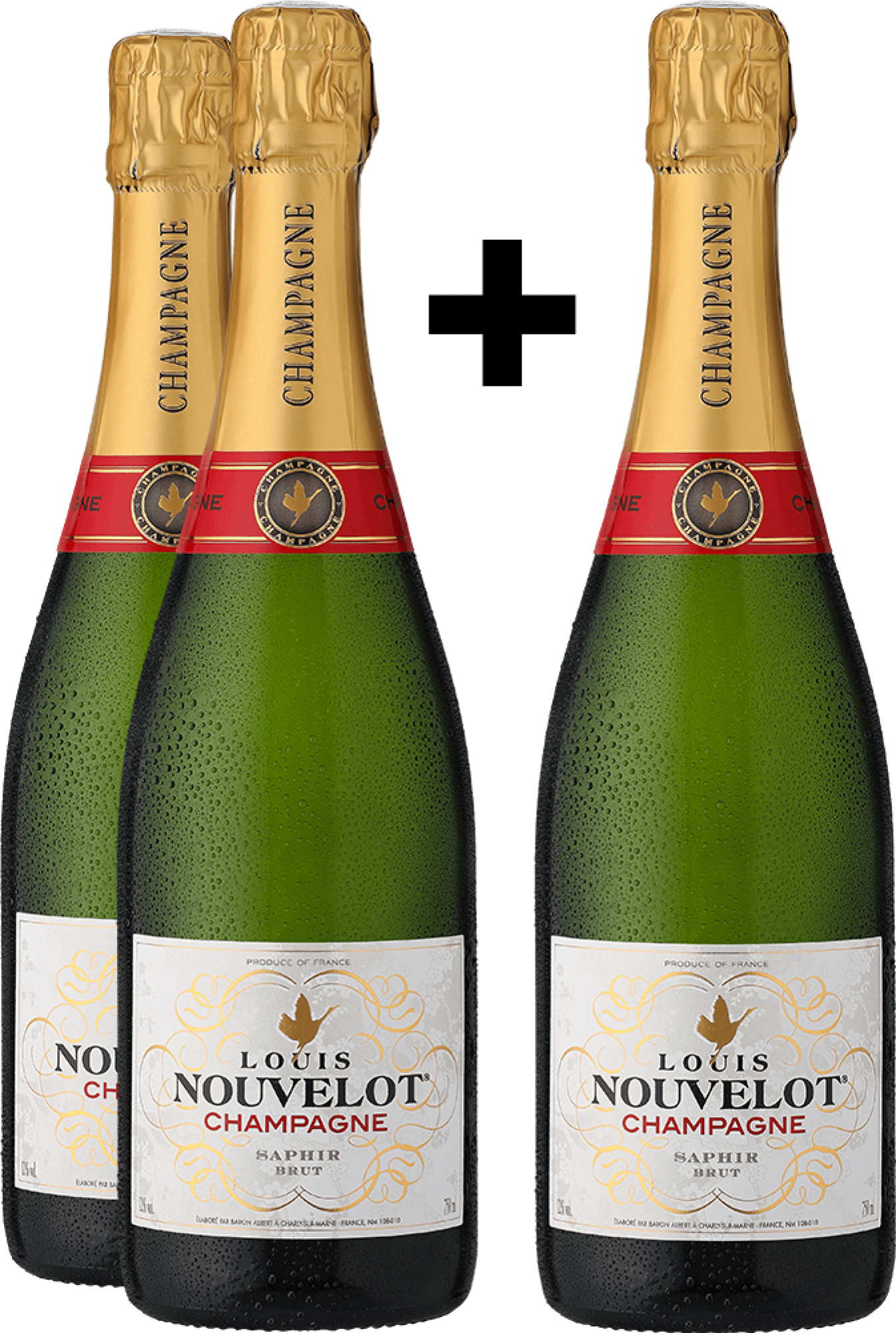 2+1-PAKET Louis Nouvelot Champagner Brut »Saphir«