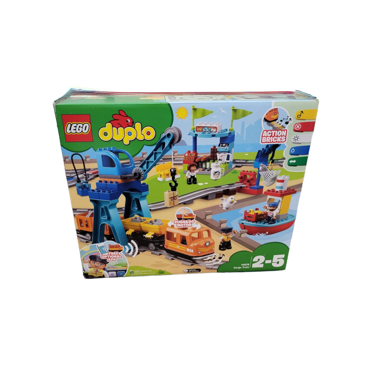 LEGO DUPLO Güterzug, Push & Go Lok mit Lichtern und Geräuschen 2-5 Jahren