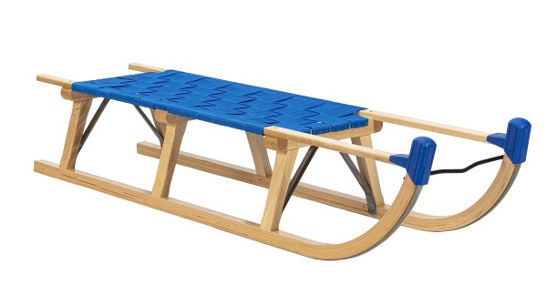 Rodelberg® Davos-Schlitten Gurtsitz Blau 105 cm