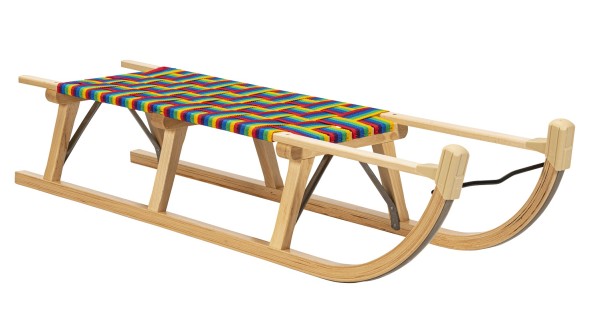 Rodelberg® Davos-Schlitten Gurtsitz Bunt 95 cm