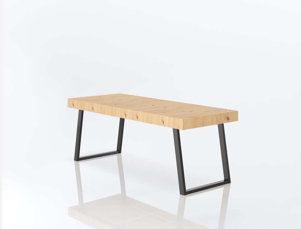 Ausziehbarer Esstisch mit Trapezgestell DT3