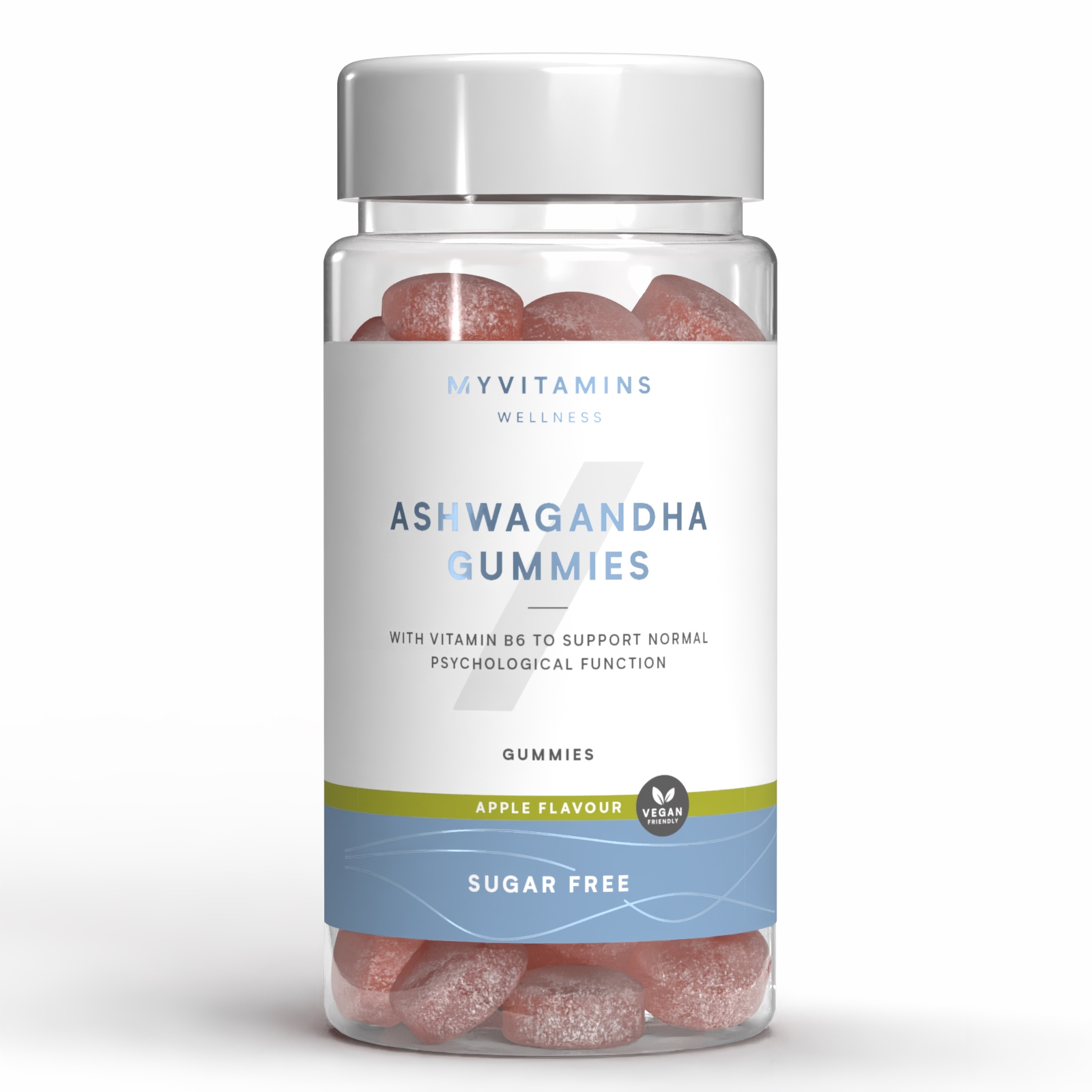 Myvitamins Sugar Free Ashwagandha Gummies, ALT - 60Gummibärchen - Sugar Free Apple
