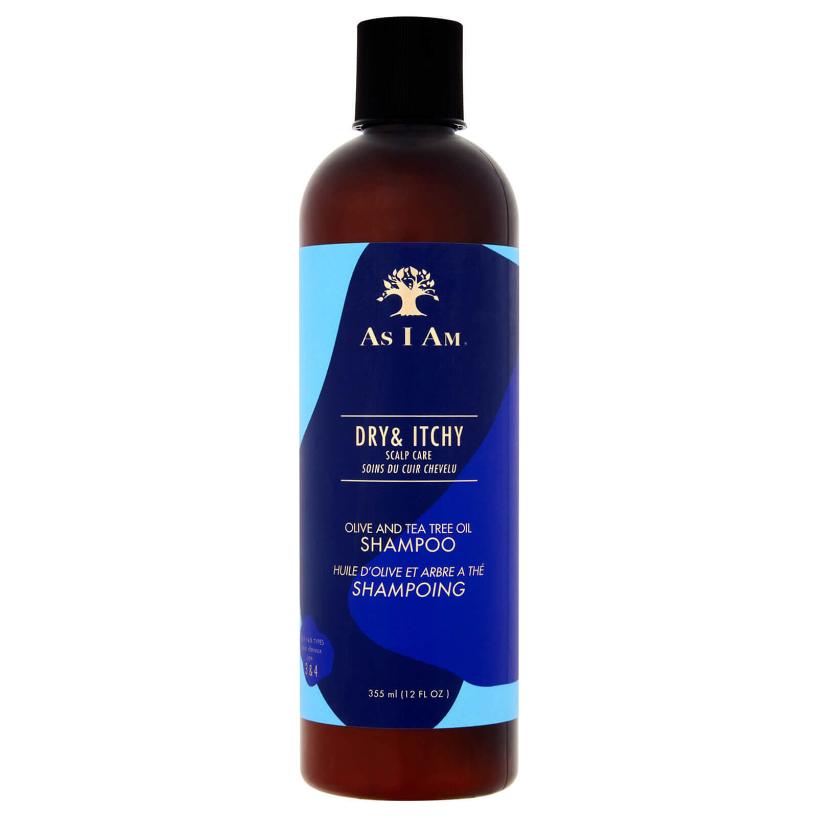 As I Am Pflege für Trockene und Juckende Kopfhaut Oliven- und Teebaumöl-Shampoo 355 ml