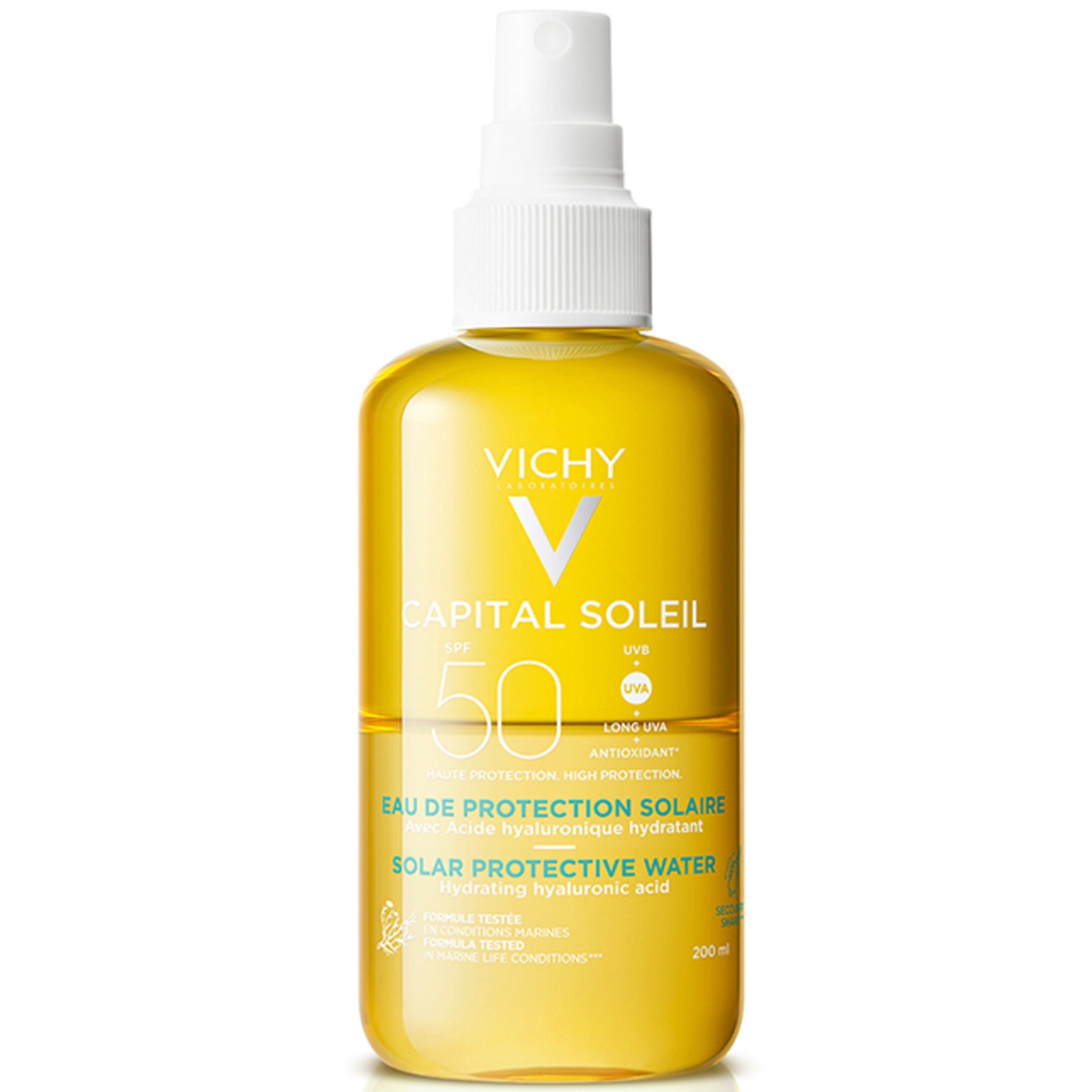 VICHY Capital Soleil Solar Protective Water Feuchtigkeitsspendender Sonnenschutz LSF 50 200 ml