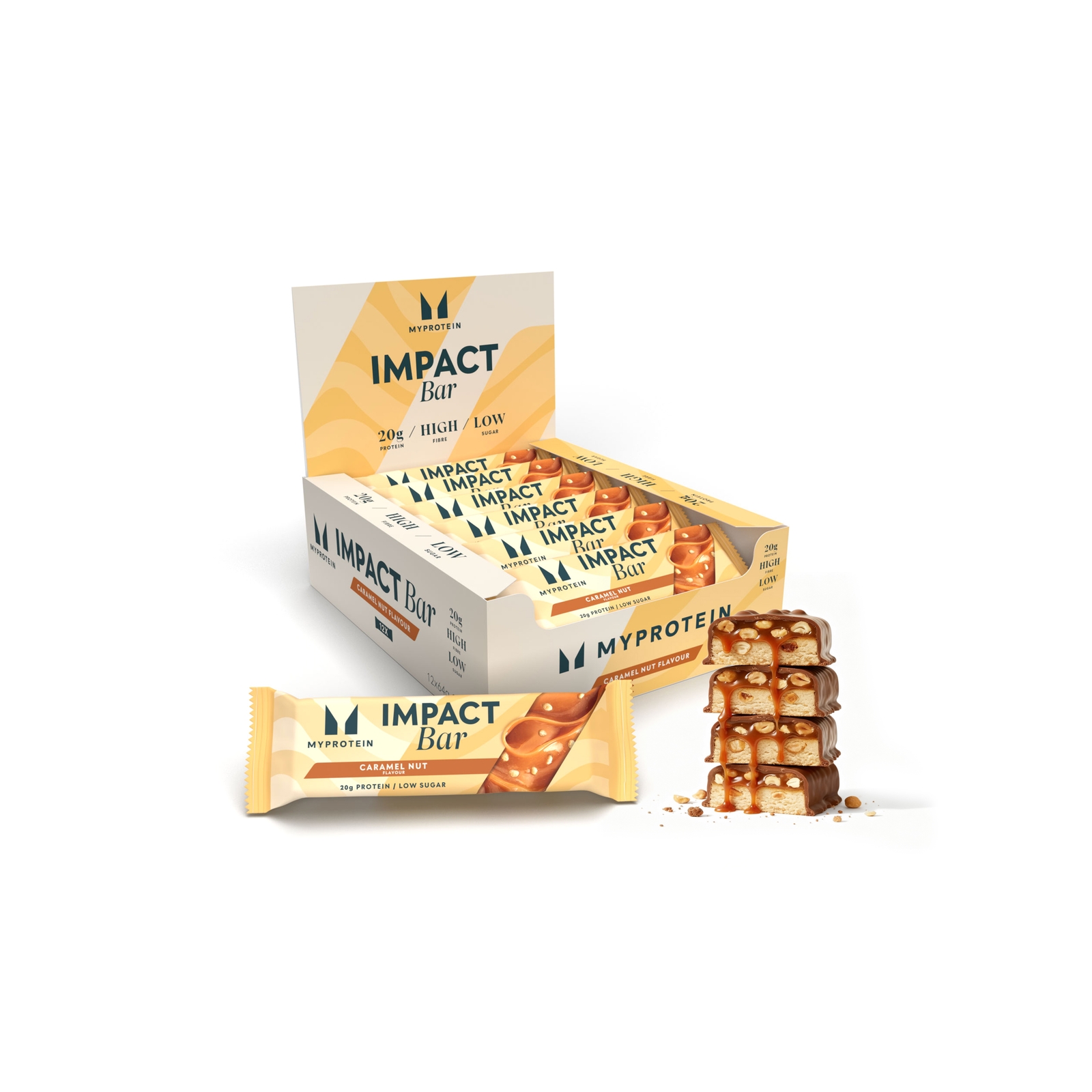 Impact Proteinriegel - 12 x 64g - Karamell Nuss
