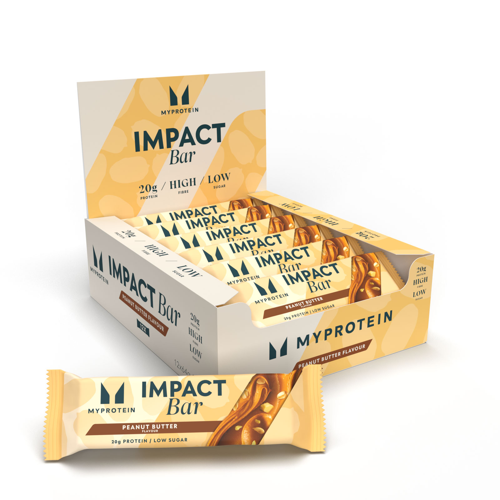 Impact Proteinriegel - 12 x 64g - Erdnussbutter
