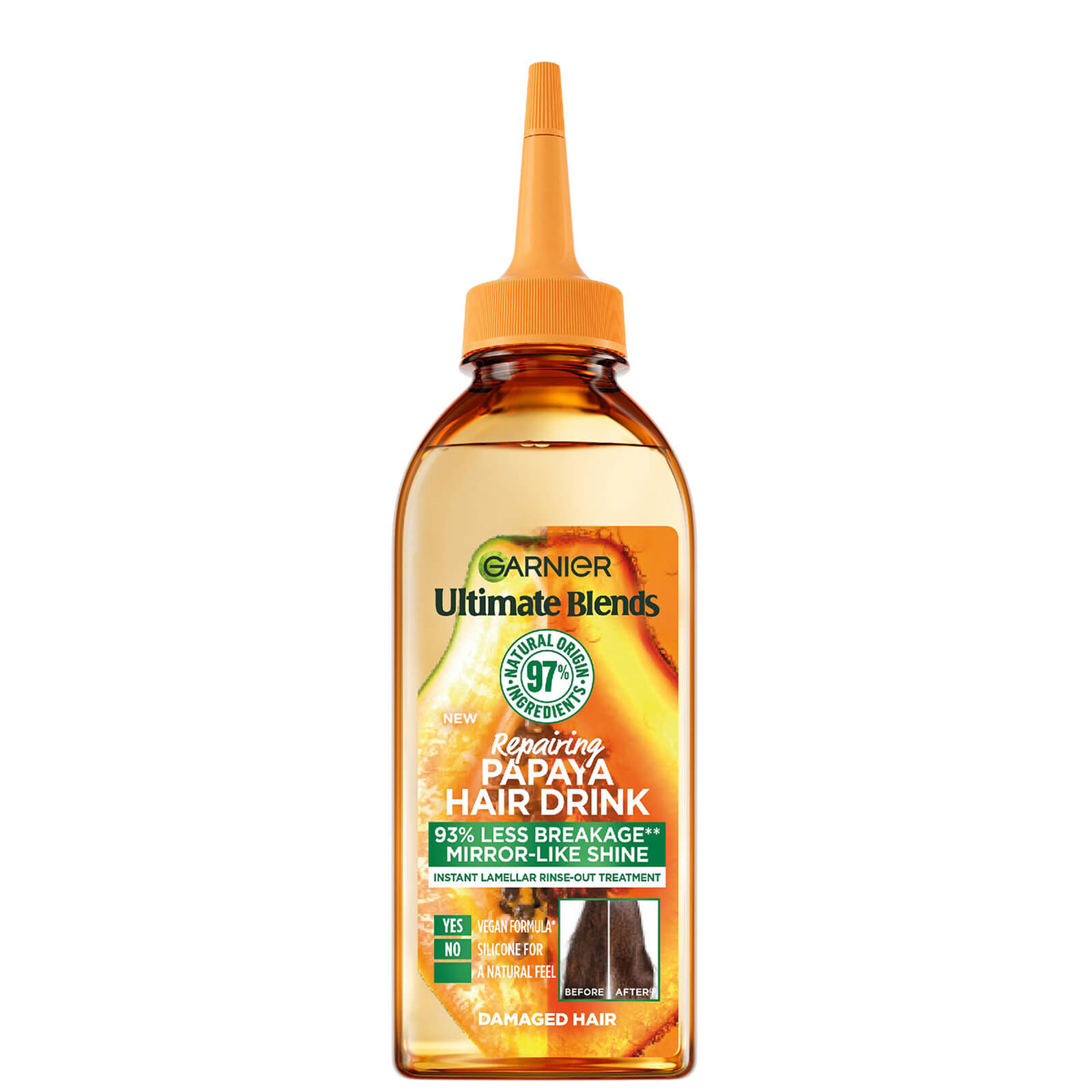 Garnier Ultimate Blends Reparierende Flüssige Papaya Haar-Drink-Spülung für Trockenes Haar 200 ml