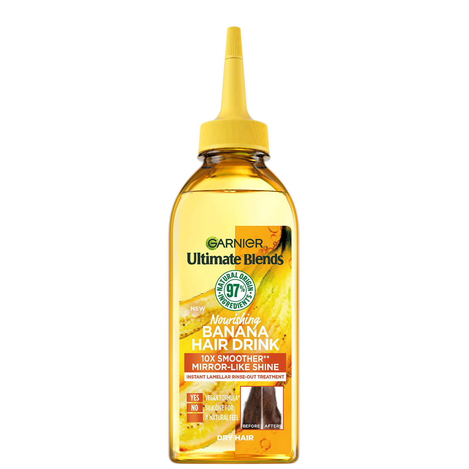 Garnier Ultimate Blends Nährende Banane Flüssige Haar-Drink-Spülung für Trockenes Haar 200 ml
