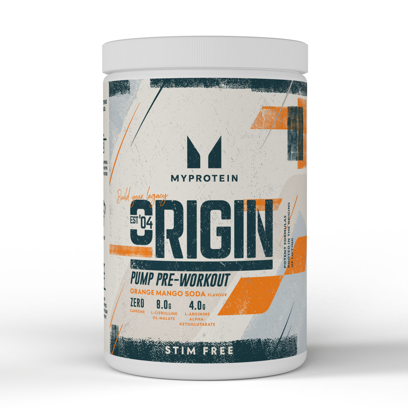 Origin Pump Pre-Workout (Stim-Free) - 600G - 30Portionen - Orange Mango Soda