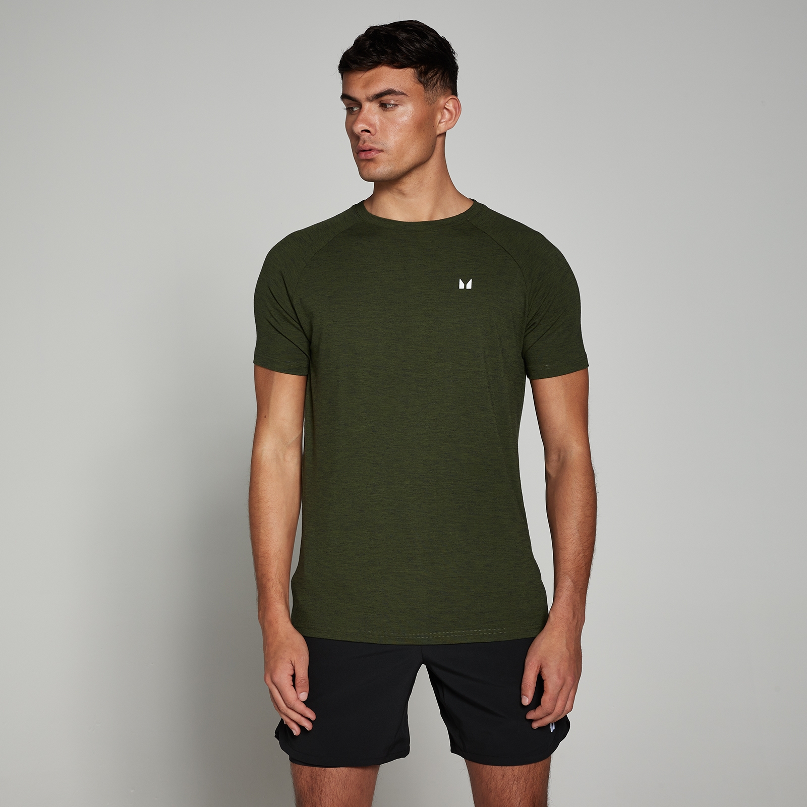 MP Herren Performance Kurzarm-T-Shirt – Army Green meliert - XXS