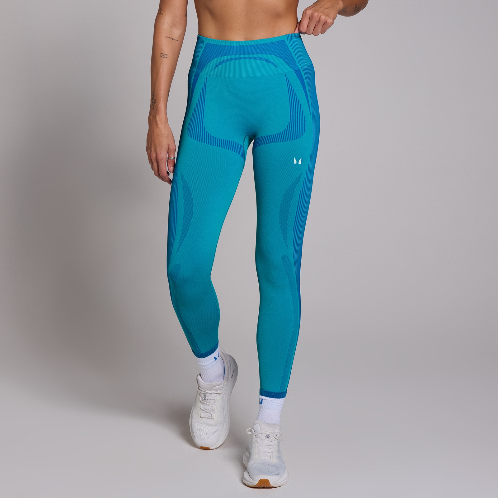 MP Damen Tempo nahtlose Hybrid-Leggings – Ozeanblau - XXL