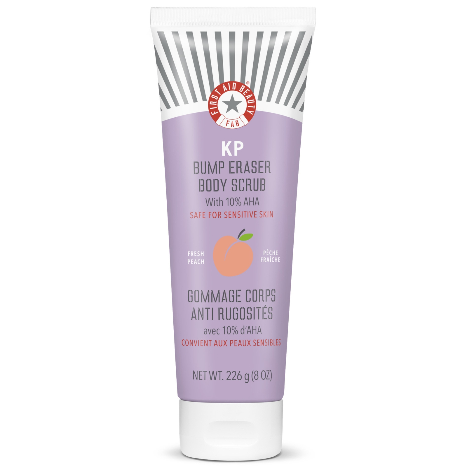 First Aid Beauty KP Bump Eraser Body Scrub w. 10% AHA 8oz - Peach
