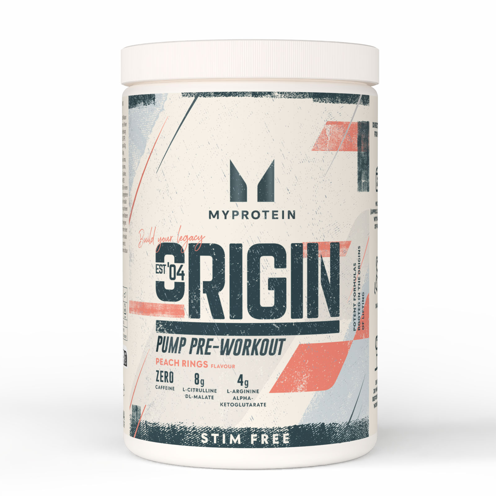 Origin Pump Pre-Workout (Stim-Free) - 600G - 30Portionen - Peach Rings